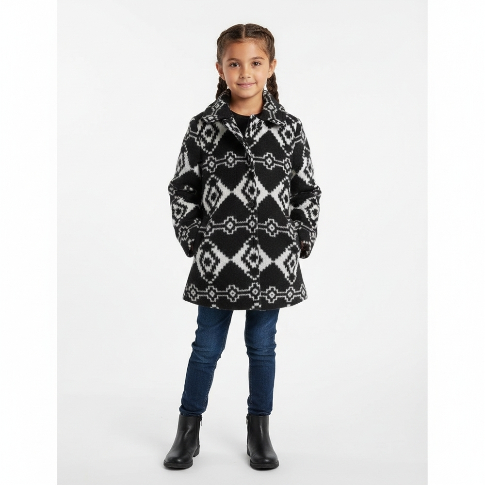 Cat & Jack Stylish Black and White Kids‎ Coat Size 4
